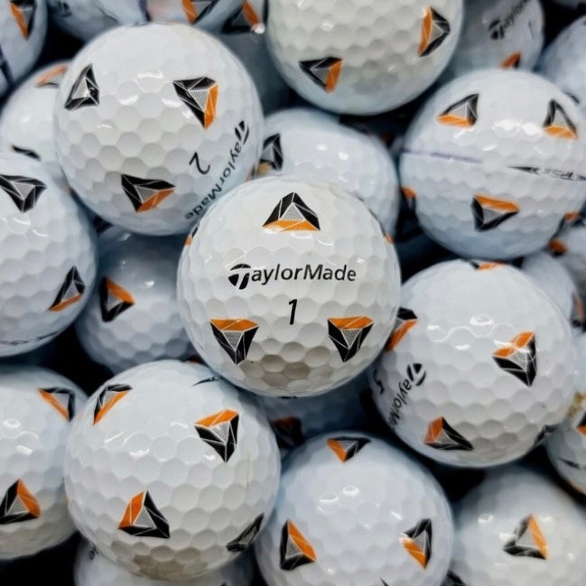 TaylorMade golf balls stacked together